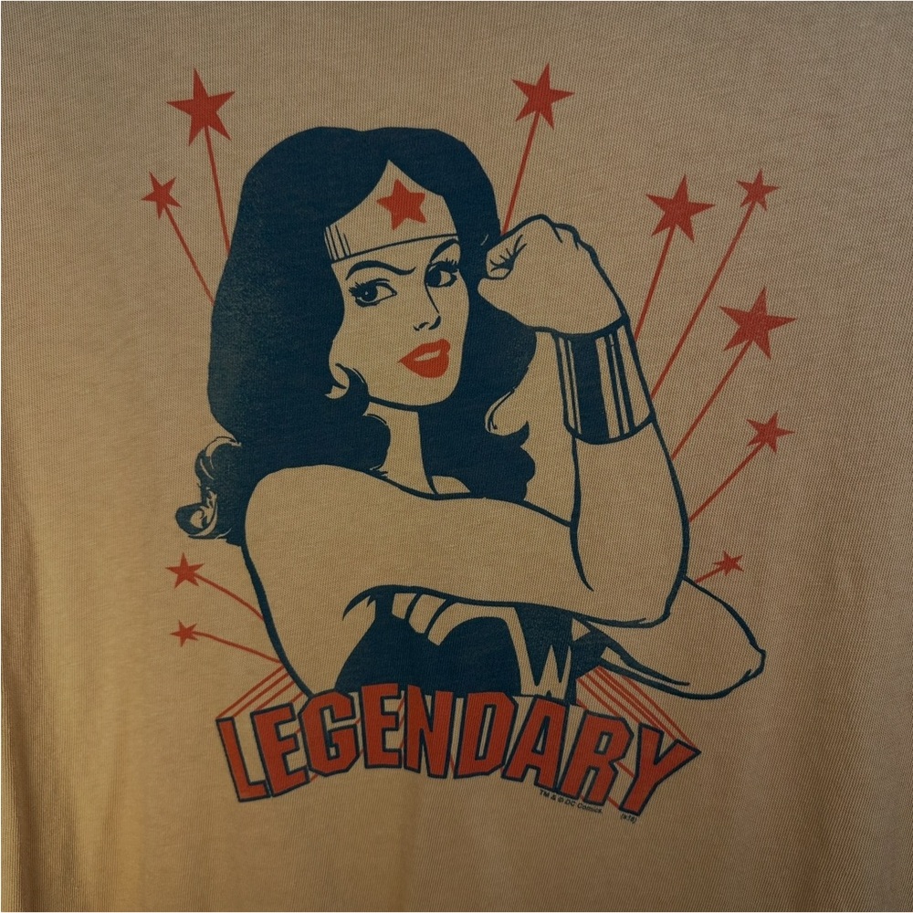 Junk Food Wonder Woman TShirt Girls XL Golden Mustard New Legendary New - Picture 2 of 6